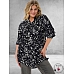 KAFFE CURVE Tuniek/Blouse Sonna Zwart/Wit